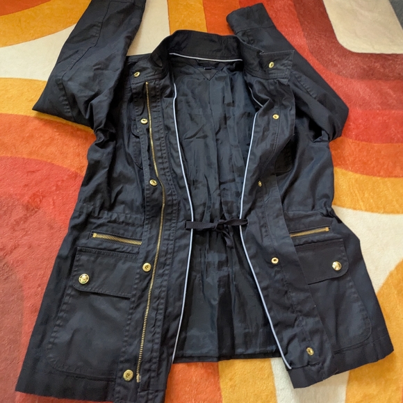 Tommy Hilfiger Navy Blue Utility Jacket Womens Large, Military Gorpcore Boho NEW - Picture 9 of 15